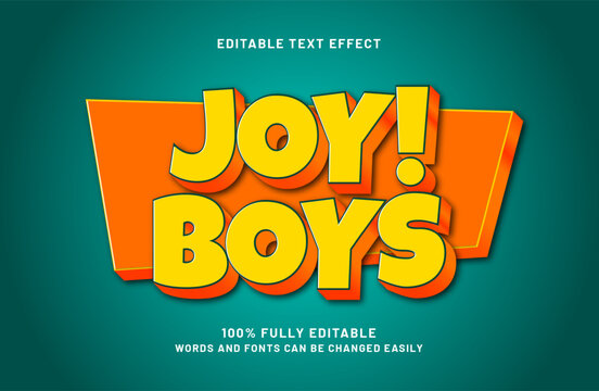 joy boys editable text effect in happy and kids text style