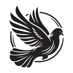 dove bird silhouette vector