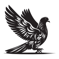 Fototapeta premium dove bird silhouette vector