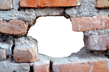 brick wall with hole