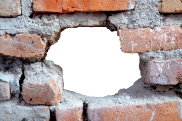brick wall with hole