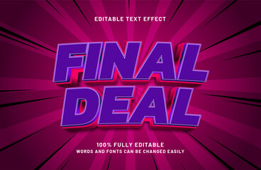 final deal editable text effect in discount and sale text style