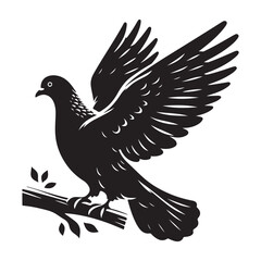 Obraz premium dove bird silhouette vector