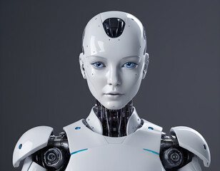 Beautiful female robot with artificial intelligence
