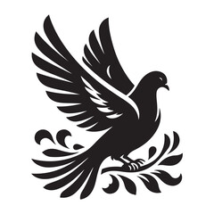 dove bird silhouette vector