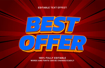 best offer editable text effect in discount and sale text style