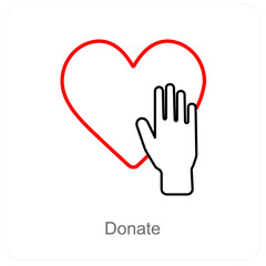 Donate and Help icon concept