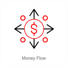 Money Flow and finance icon concept