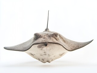 A flat-bodied stingray with a unique shape and texture, showcasing its features.