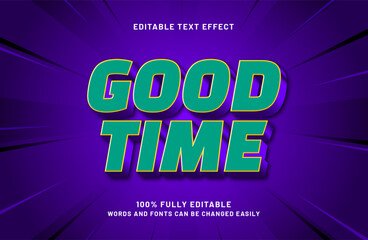 good time editable text effect in modern and stylish text style