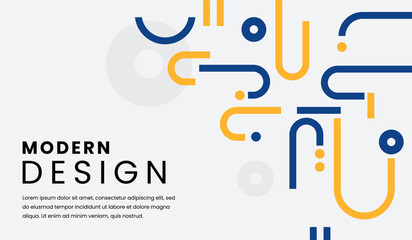 Blue and yellow abstract geometric background vector illustration