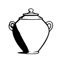 Captivating Silhouette of a Traditional Clay Pot: Timeless Elegance in Minimalist Art