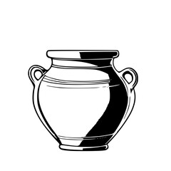 Captivating Silhouette of a Traditional Clay Pot: Timeless Elegance in Minimalist Art