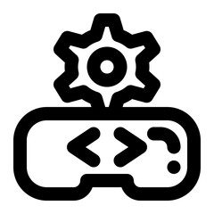 virtual reality, development, programming, vr development, vr programming, engineering outline icon