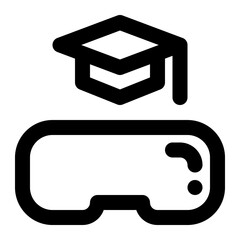 virtual reality, education, learning, vr education, vr learning, virtual graduation outline icon