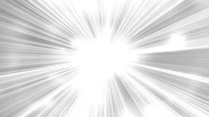 Fototapeta premium Starburst Effect: A radiant starburst effect with light beams shooting outward, perfectly centered on a white background. 