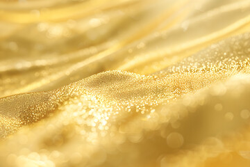 Golden glitter Background with Snowflakes and Bubbles