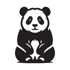 Naklejka premium silhouette panda