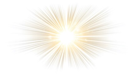Obraz premium Starburst Effect: A radiant starburst effect with light beams shooting outward, perfectly centered on a white background. 