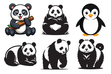 Naklejka premium panda vector