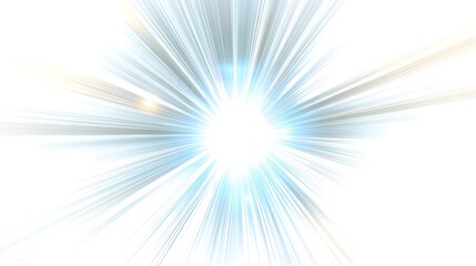 Obraz premium Starburst Effect: A radiant starburst effect with light beams shooting outward, perfectly centered on a white background. 