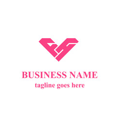 Creative Initial of FH or HF with shape of Love Vector Logo for Your Business