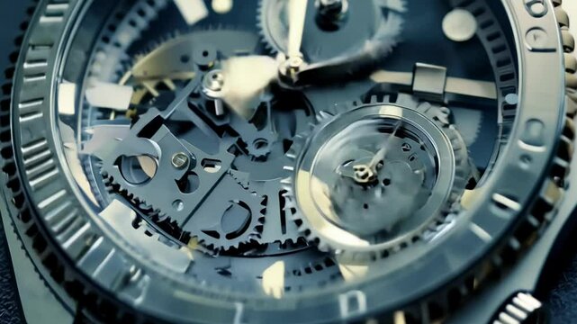 A detailed examination of the internal components and craftsmanship of a luxury watch, showcasing its precision engineering.