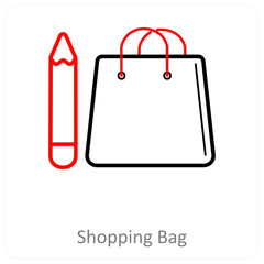 Shopping bag and case bag icon concept