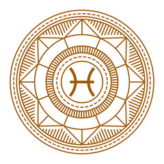 Obraz premium Pisces Zodiac Astrology Circle