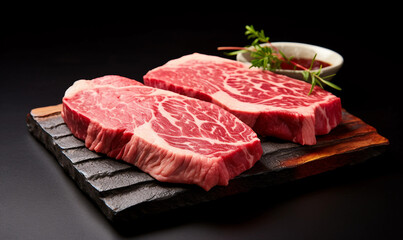 Wagyu entrecote beef steaks