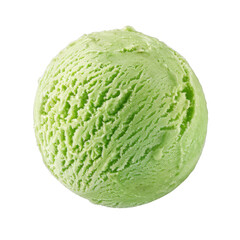 Obraz premium Green Ice Cream Ball Isolated on a Transparent Background