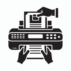 Fototapeta premium silhouette printer icon vector