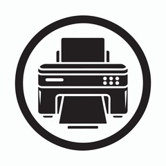 silhouette printer icon vector