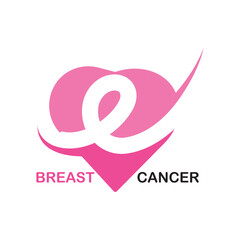 Breast cancer awareness,ribbon logo vector