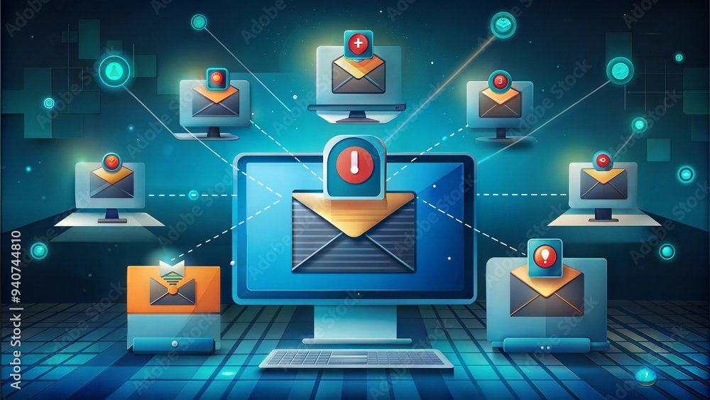 Poster cyber security of deploying spam filters to block email scams