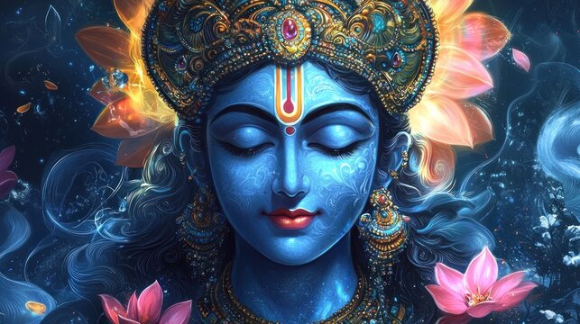 HD wallpaper: Vishnu Narayana, Lord Shiva illustration, God, Lord Vishnu, representation