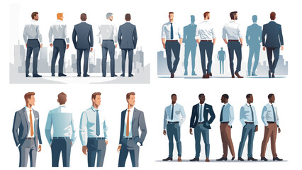 Fototapeta premium business people team silhouette illustration