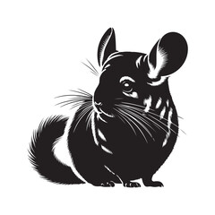 silhouette chinchilla vector