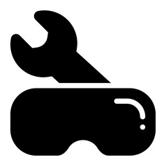 vr tools, vr maintenance, vr repair, virtual reality, tools, maintenance, repair solid or glyph icon
