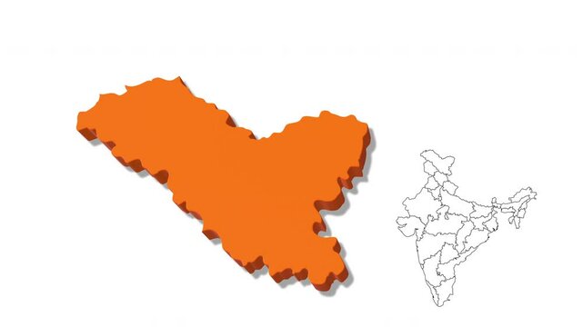 India Map Showing Ladakh State in Detail