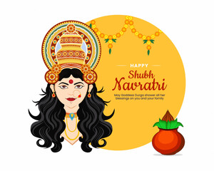 Goddess durga maa happy subh Navratri puja Indian religious festival