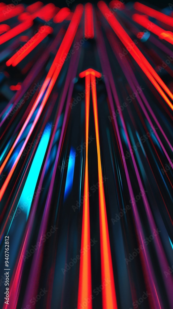 Poster abstract background with glowing lines and light trails