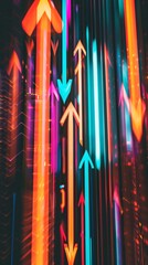 Neon Arrows Abstract: A Symphony of Light and Motion