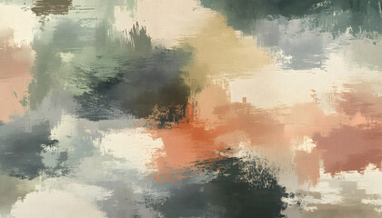 Random brush strokes in muted colors on a plain background, offering an artistic yet minimalist vibe