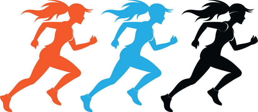 running women vector