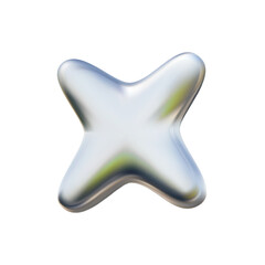 Realistic 3D Chrome Star in Y2K style. Vector illustration on transparent background. Star icon