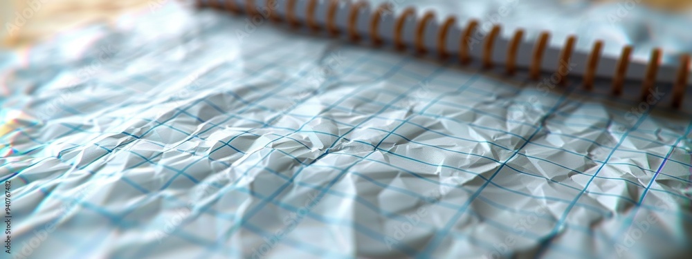 Poster white background with a spiral-bound paper notebook effect.