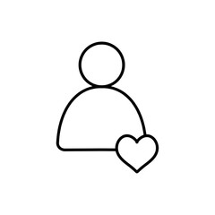 love heart person icon, eps vector illustration