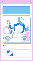 Buy insurance for car flat character vector concept operation illustration
