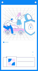 Buy insurance for car flat character vector concept operation illustration
